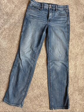 White House Black Market Women’s Straight Leg Denim Jeans in Faded Blue